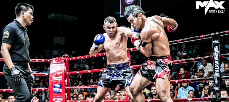 Gala Max Muay Thai Pattaya 8 2015. Lewy sierpowy Pawła